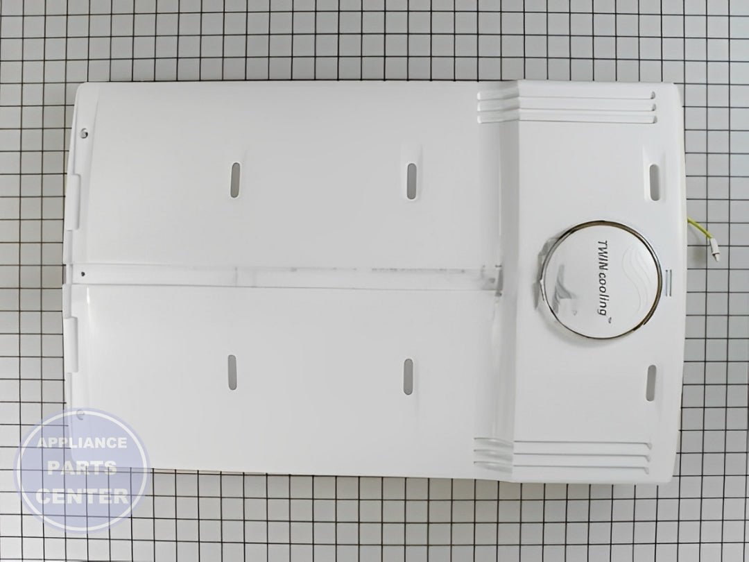 Samsung Refrigerator Evaporator Cover Assembly DA97-06197N - Installation in specific model showing key mounting points