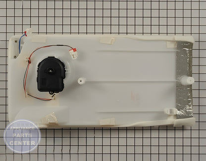 Samsung Refrigerator Freezer Evaporator Fan Motor and Cover White - Main view showing optimal airflow for Samsung models