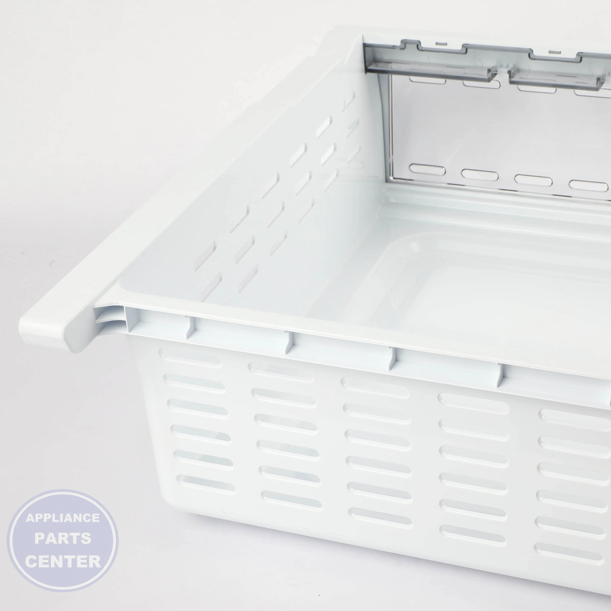 ASSY TRAY-FRE UP;AW3,TP GRAY DA97-08439F - Side view with precise measurements for enhanced fit