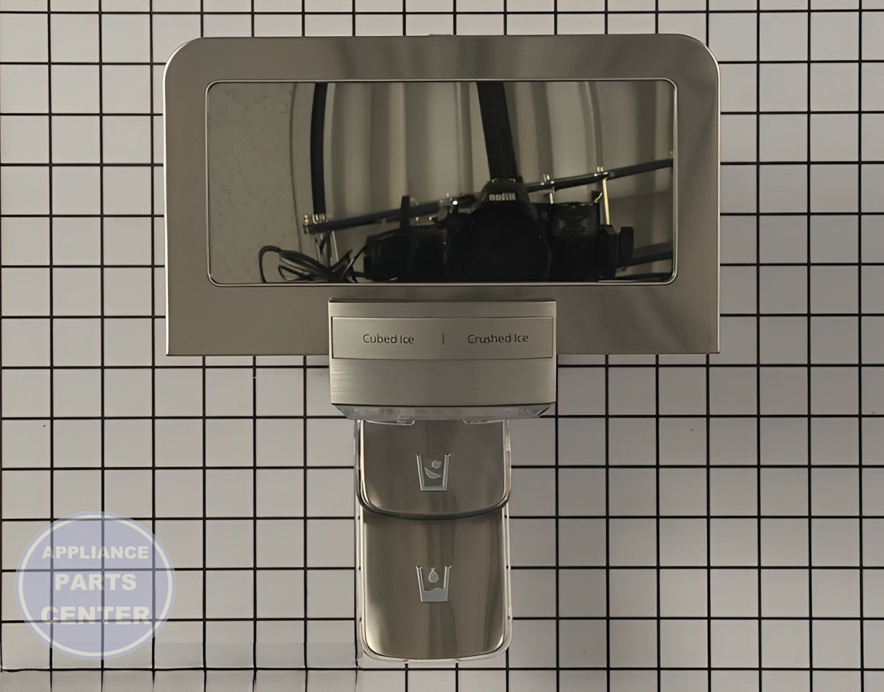 Samsung Dispenser Front Panel DA97-08518D - Main view showing smooth water dispensing for Samsung models
