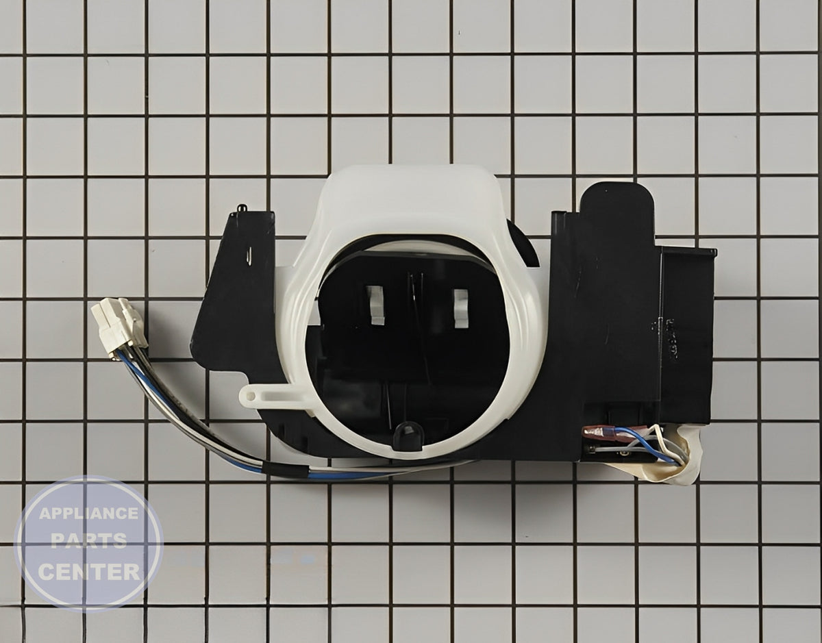 SAMSUNG REFRIGERATOR ICE DISPENSER CHUTE DOOR AND FUNNEL ASSEMBLY DA97-08680C - Main view showing smooth ice flow for specific models