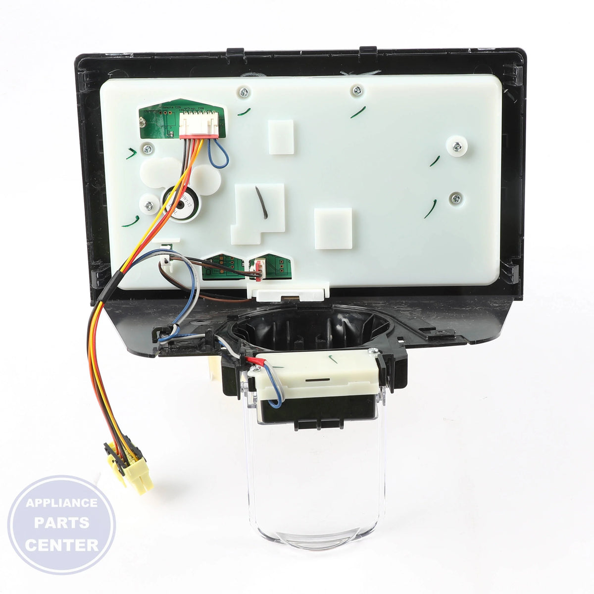 [Brand] ASSY COVER DISPENSER;AW1-12,BLACK,12 PIN - Main view showing seamless dispensing for SAM Refrigerator models