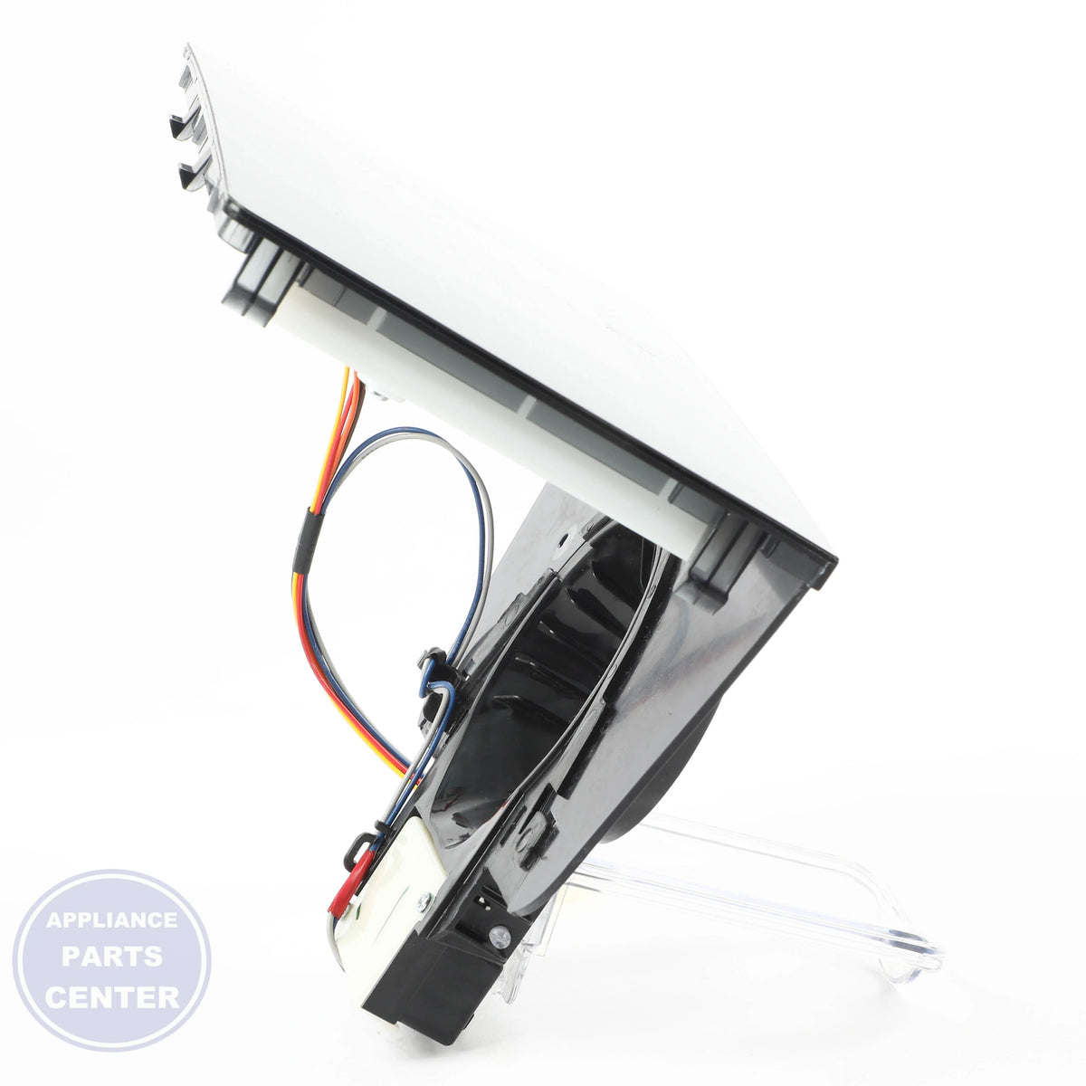 [Brand] ASSY COVER DISPENSER;AW1-12,BLACK,12 PIN - Installation in SAM Refrigerator showing easy mounting points