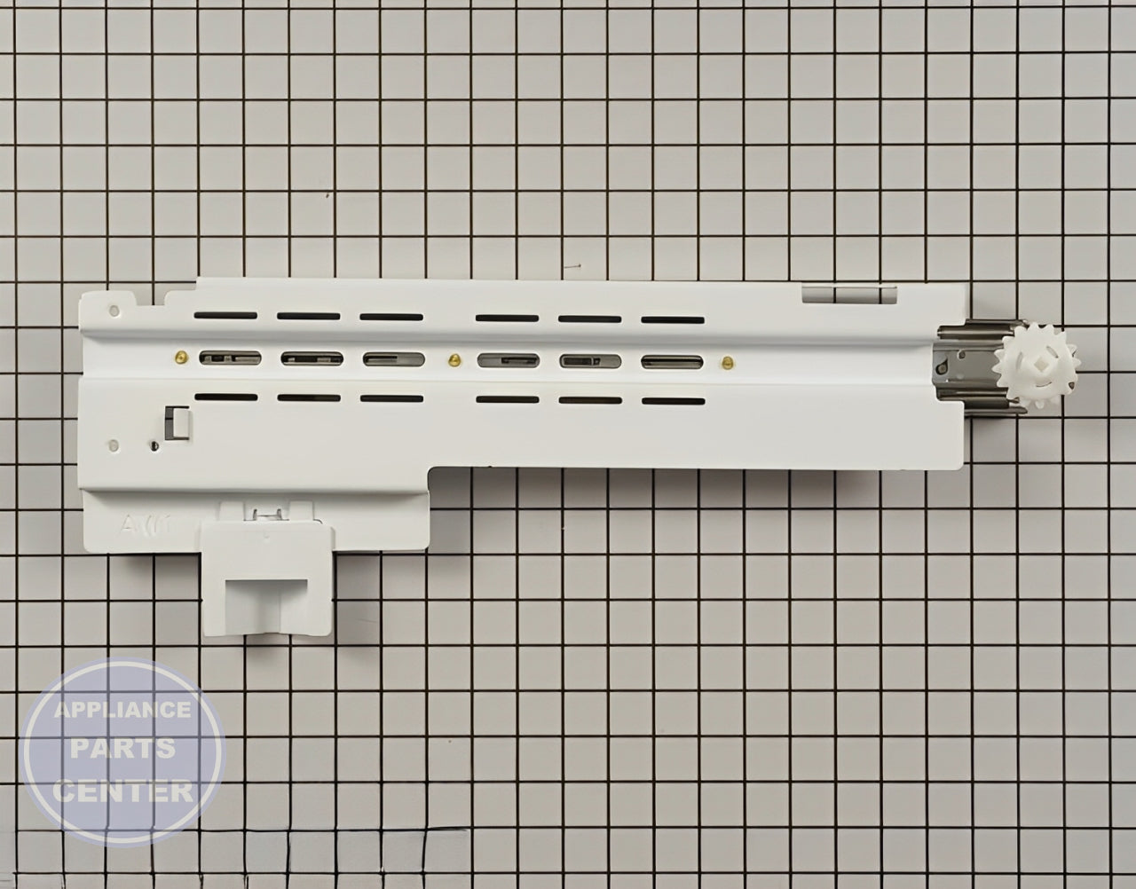 Drawer Slide Rail DA97-14382A - Side view with precise measurements