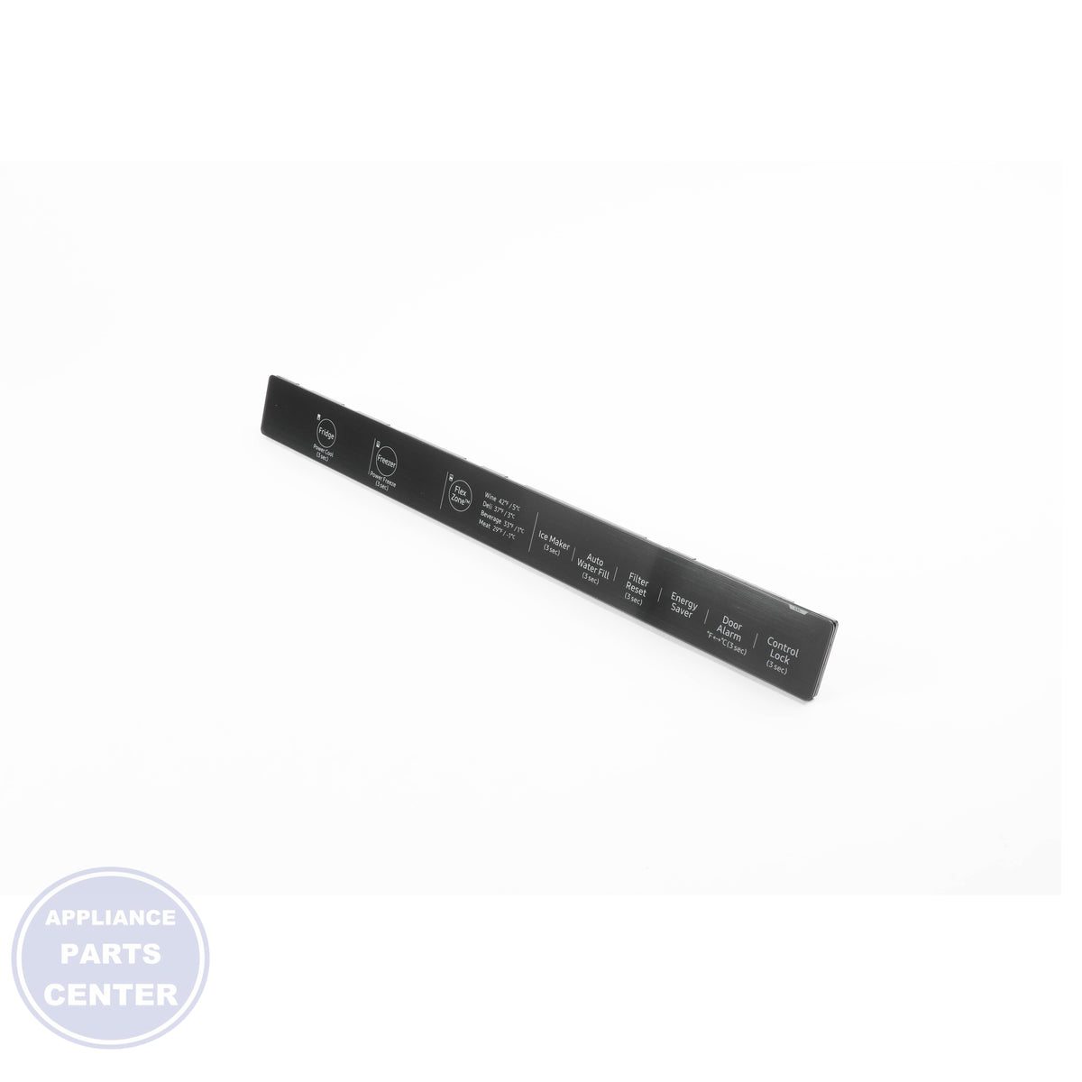 ASSY COVER CONTROL;RF8000MC,BLACK CAVIAR | DA97-17302D - Side view with energy-efficient specs