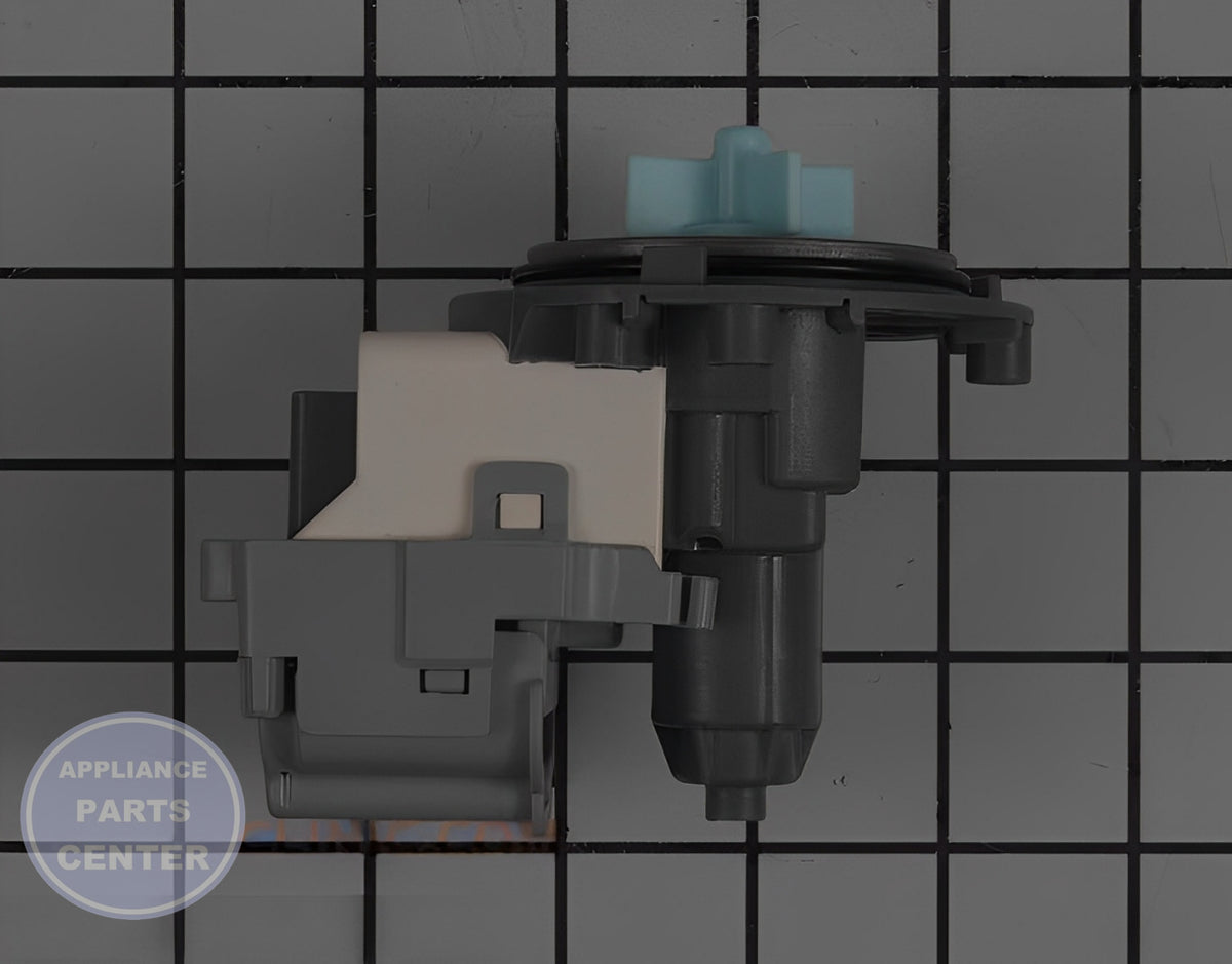 SAMSUNG WASHER AC PUMP MOTOR DC31-00181C - Side view with high-flow specifications