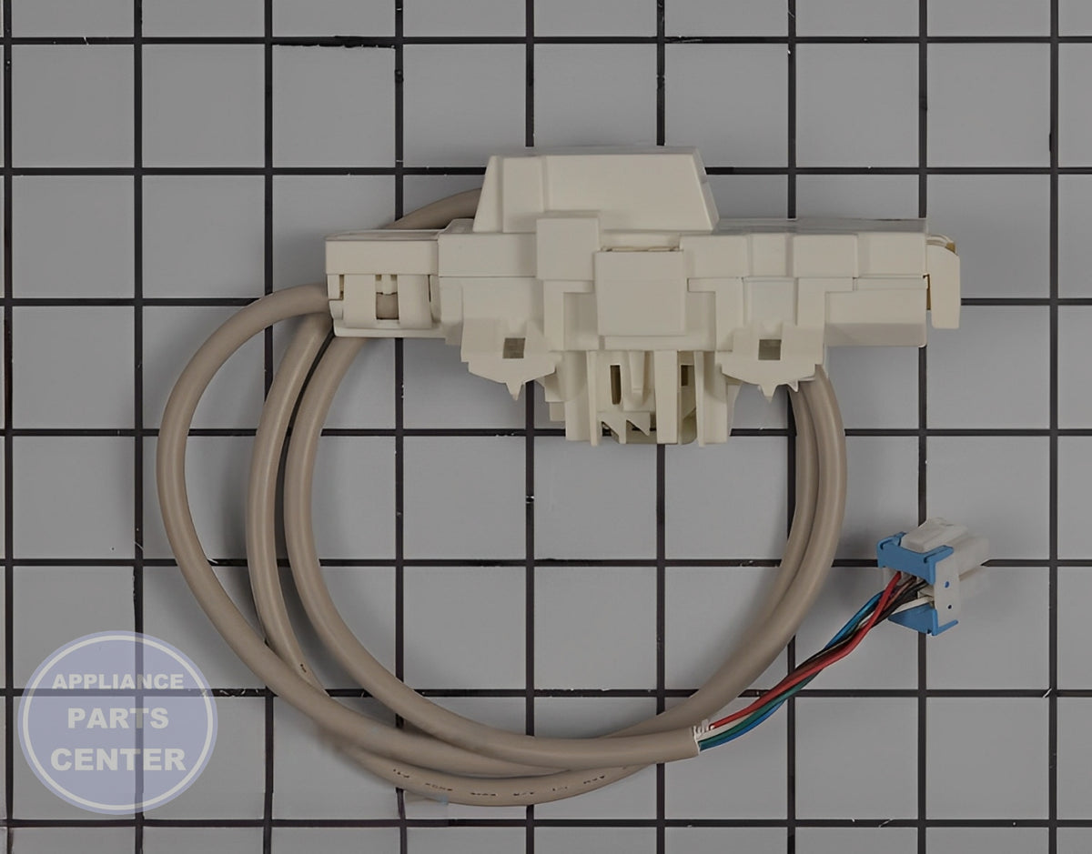 SAMSUNG WASHER DOOR LID SWITCH LATCH ASSEMBLY DC34-00025E - Main view showing secure lock mechanism for SMG Washing Machine