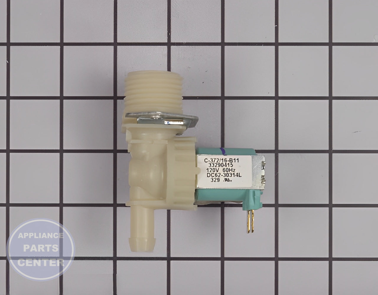 SAMSUNG DISHWASHER WATER INLET VALVE ASSEMBLY DC62-30314L - Main view showing water flow control for specific models
