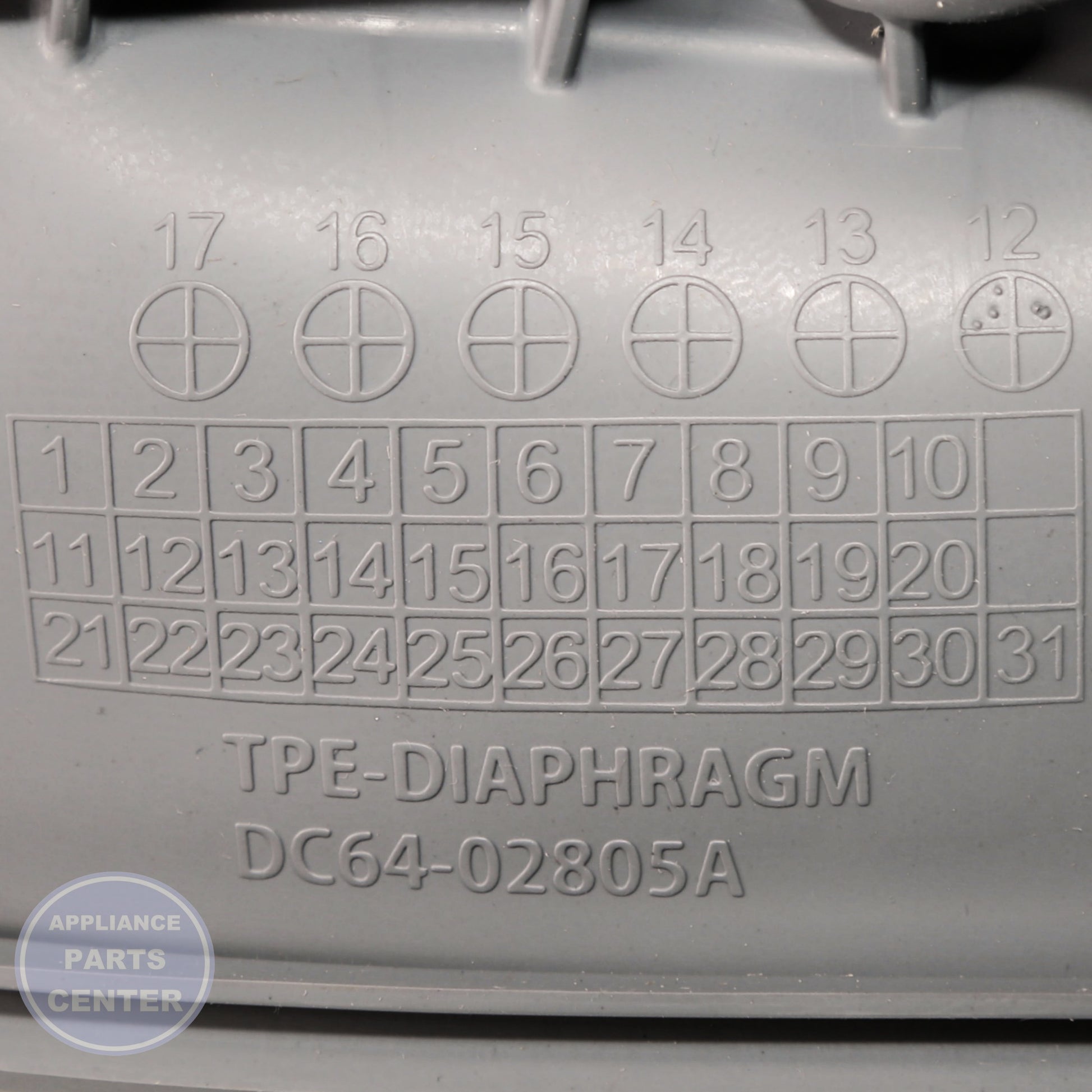 SAM ASSY DIAPHRAGM DC97-17041B - Installation in WF393BTPAWR/A1 showing mounting points