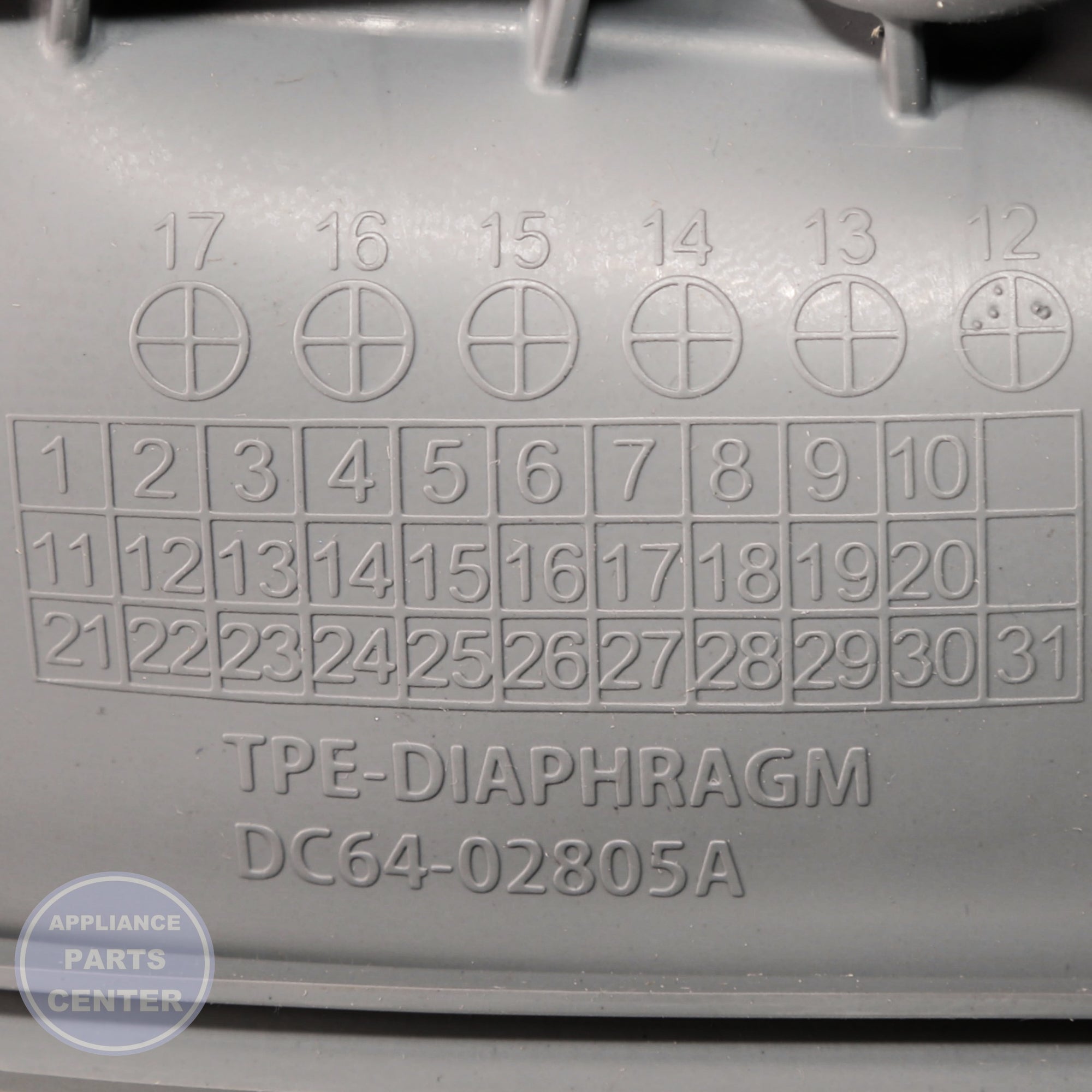 SAM ASSY DIAPHRAGM DC97-17041B - Installation in WF393BTPAWR/A1 showing mounting points