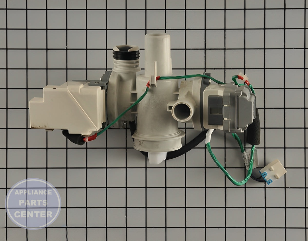 SAMSUNG WASHER DRAIN PUMP ASSEMBLY DC97-20639A - Detailed view of pump technical details