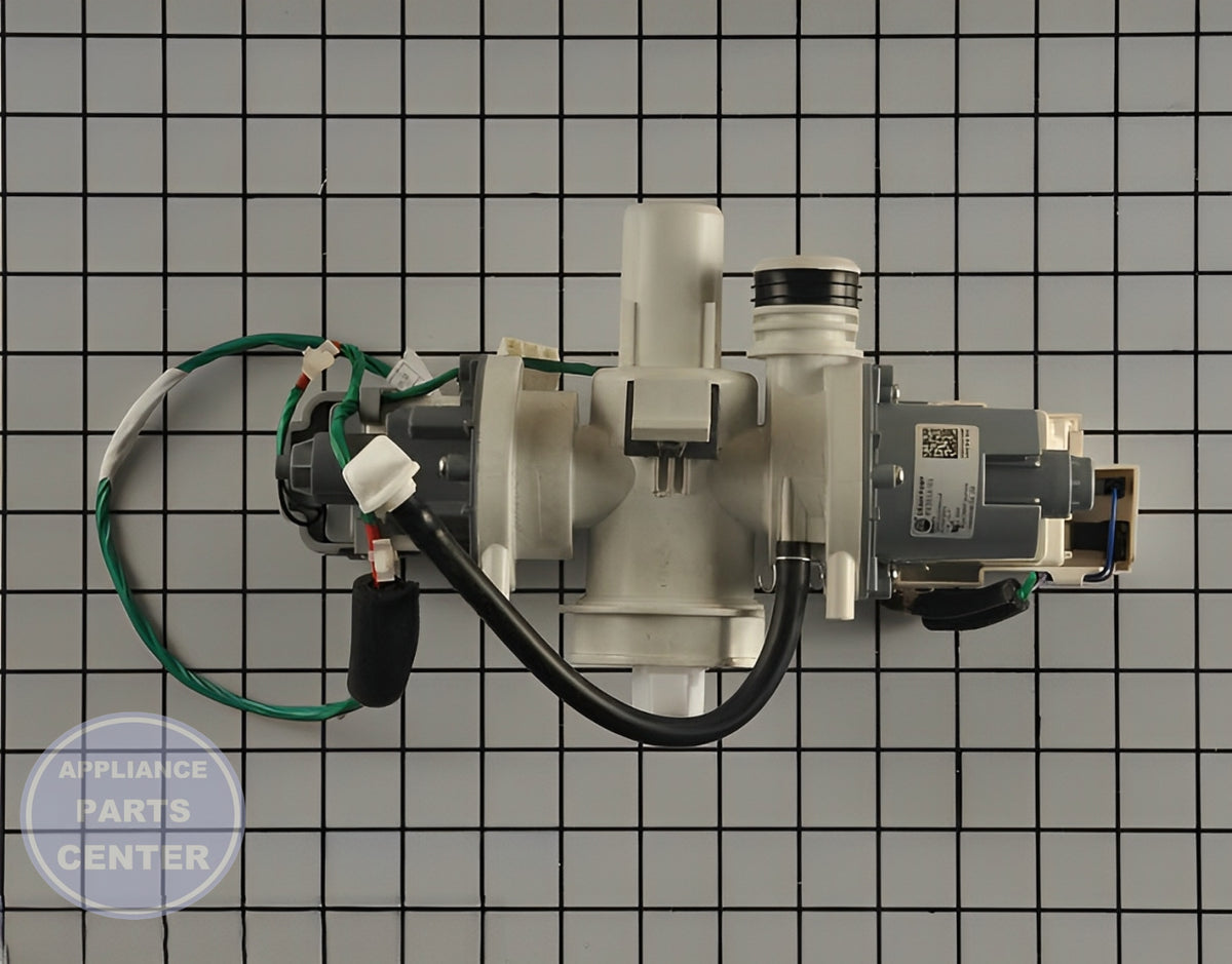 SAMSUNG WASHER DRAIN PUMP ASSEMBLY DC97-20639A - Main view showing efficient draining for SMG models