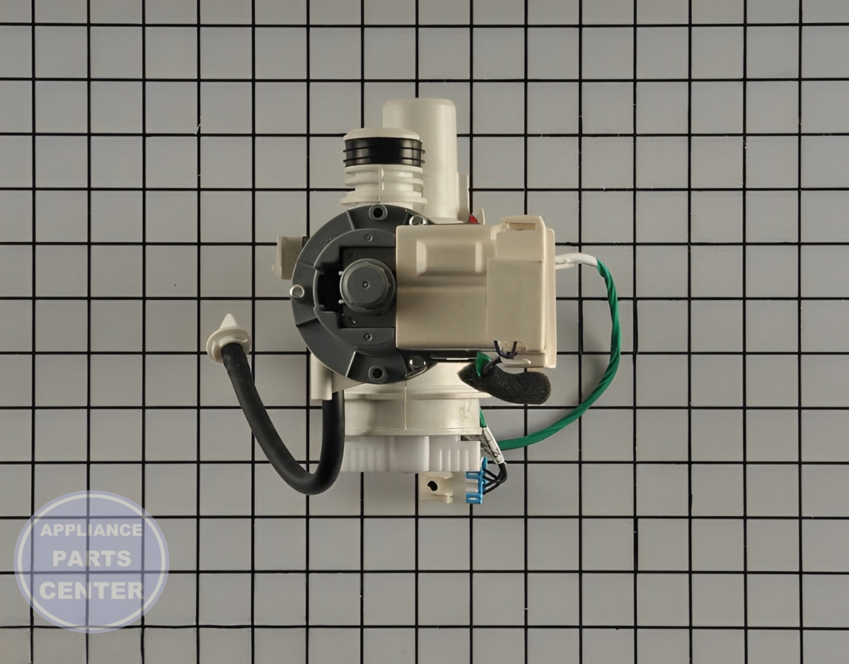 SAMSUNG WASHER DRAIN PUMP ASSEMBLY DC97-20639A - Installation in SMG model showing key mounting points