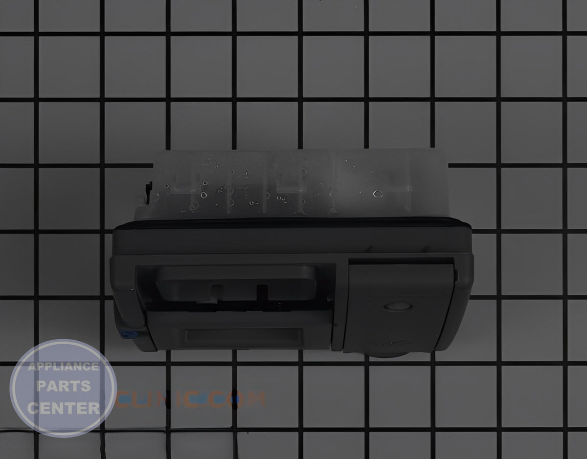 SAMSUNG DISPENSER RINSE AID ASSEMBLY DD81-02628A - Installation in Samsung model showing key mounting points