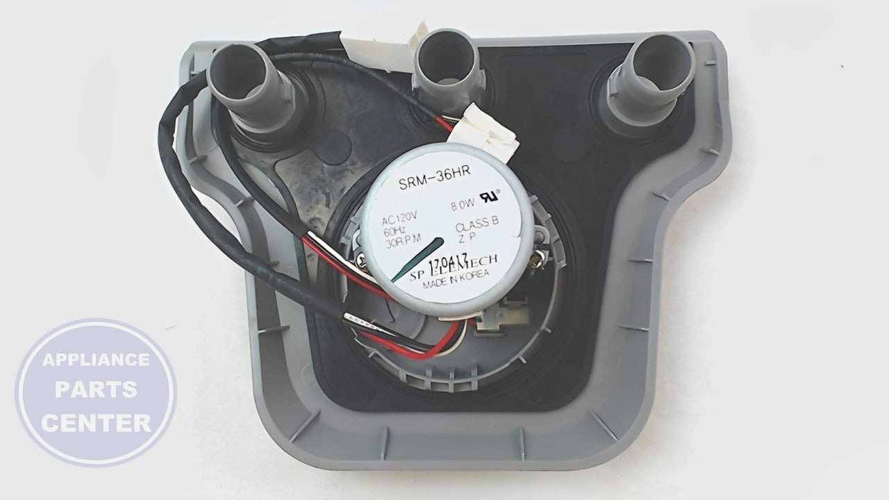 SAMSUNG DISHWASHER WATERWALL SPRAY ARM MOTOR AND NOZZLE ASSEMBLY DD97-00216A - Main view showing 12-inch cleaning reach for SAMSUNG undefined models
