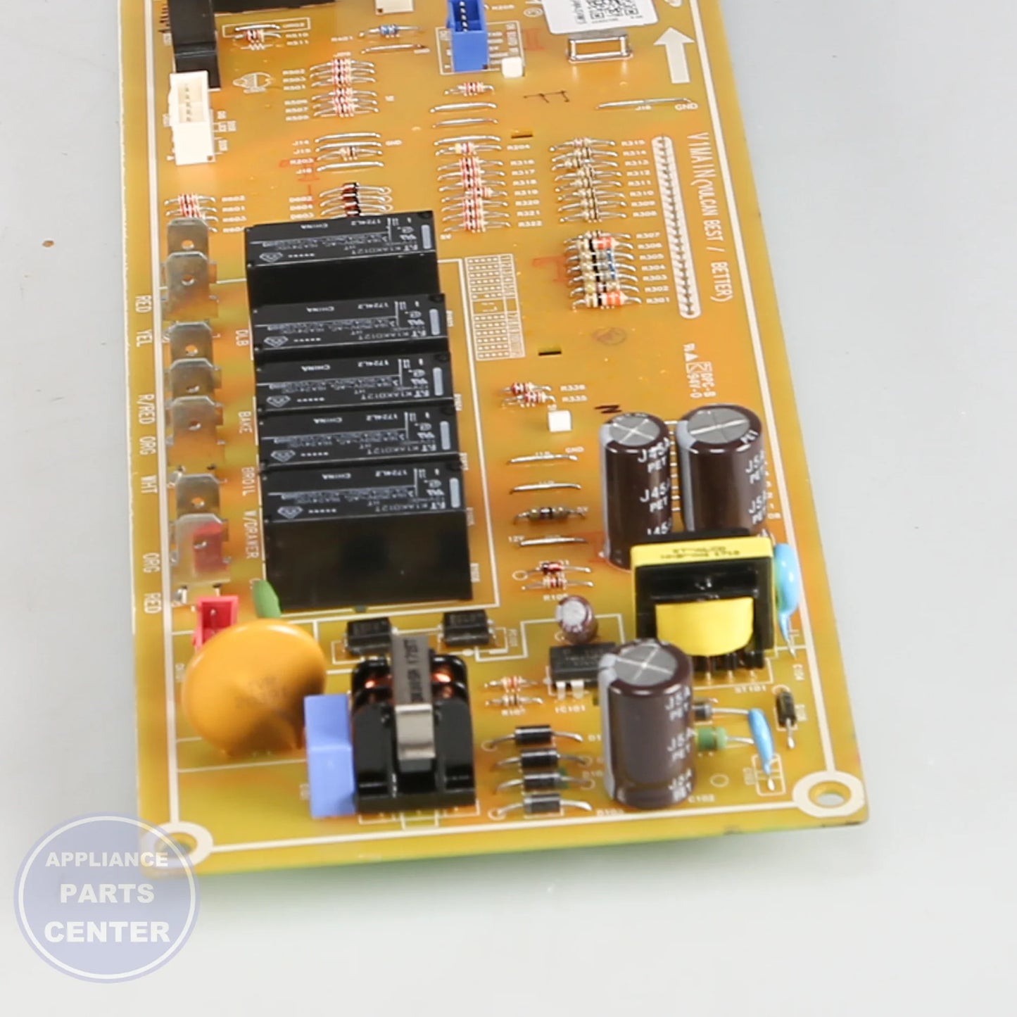 ASSY PCB MAIN DE92-02588F - Side view with precise measurements and specs