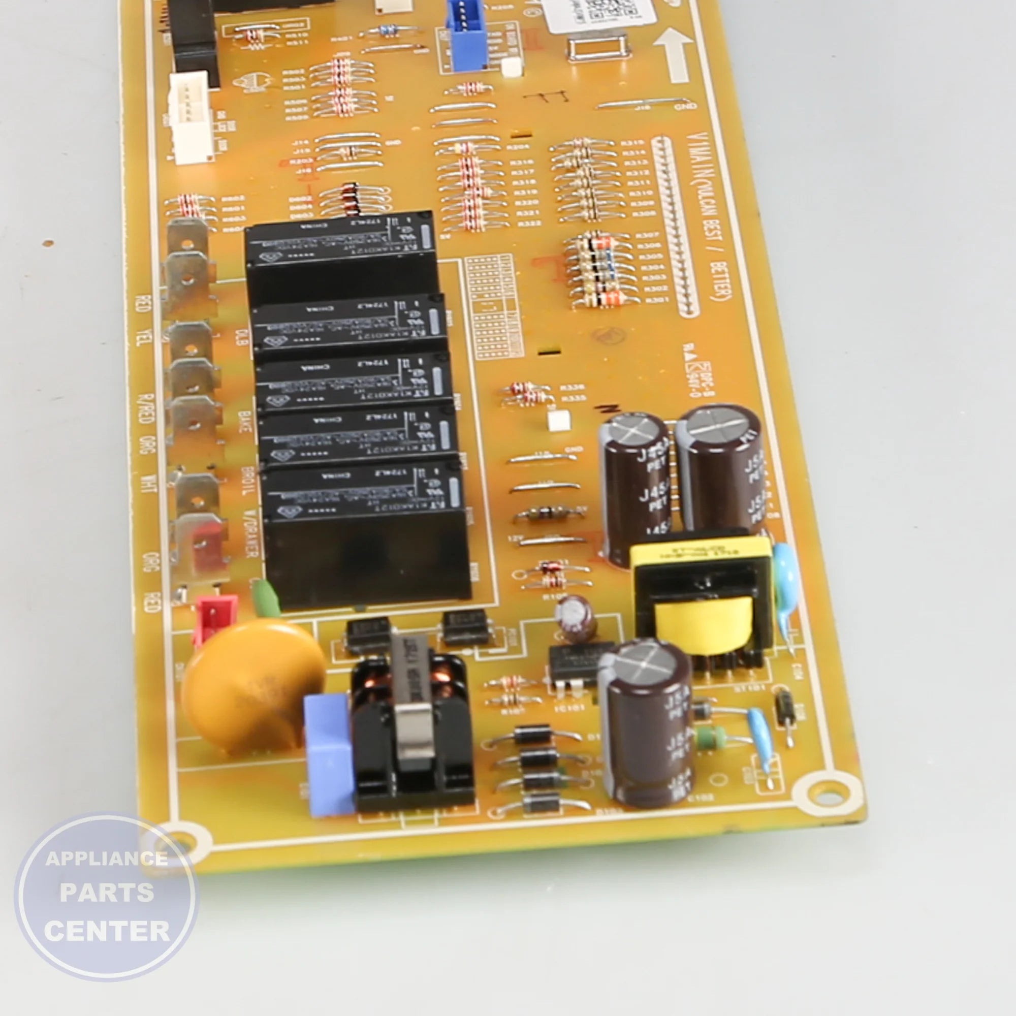 ASSY PCB MAIN DE92-02588F - Side view with precise measurements and specs