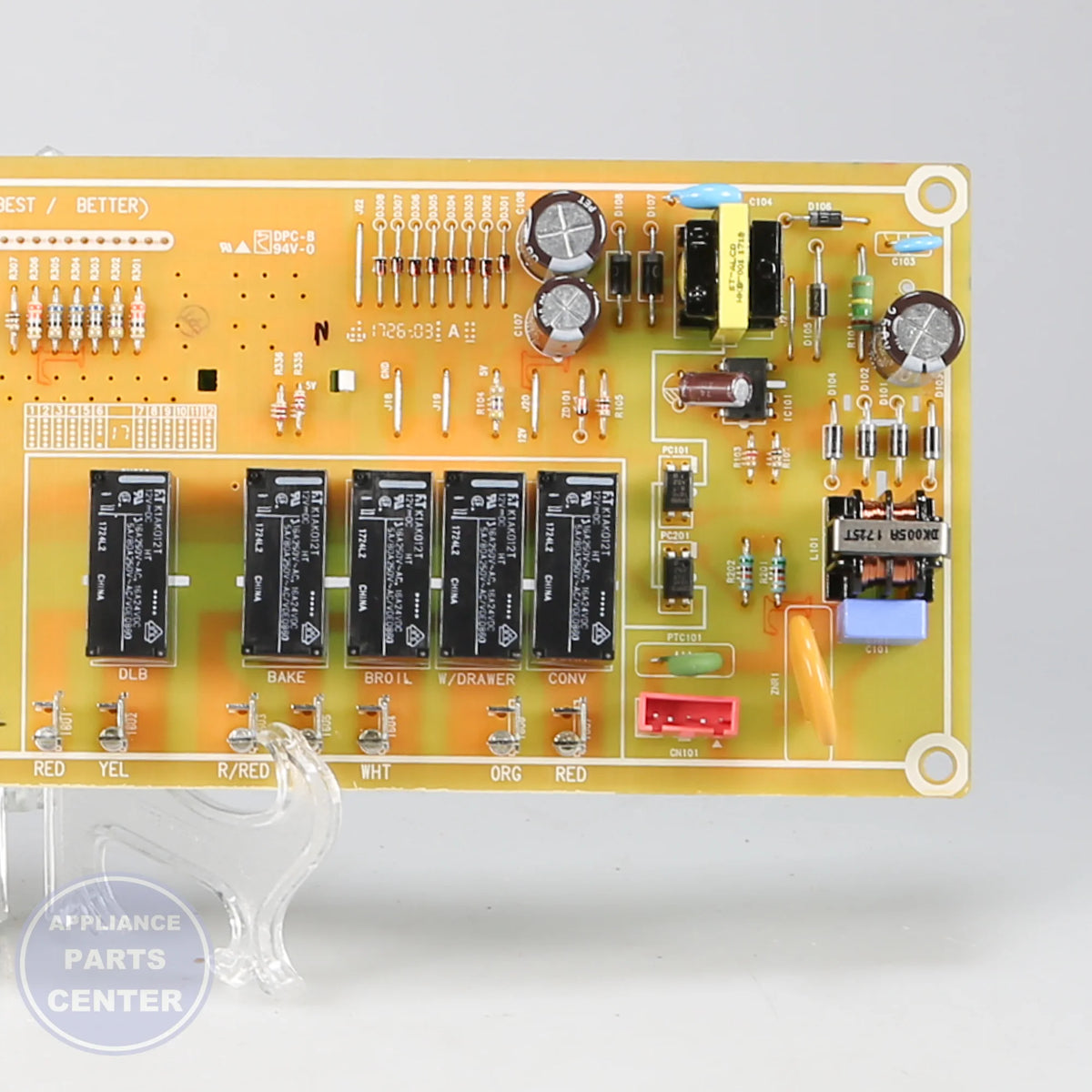 Samsung ASSY PCB MAIN DE92-02588F - Installation in NX58F5700WS showing mounting points