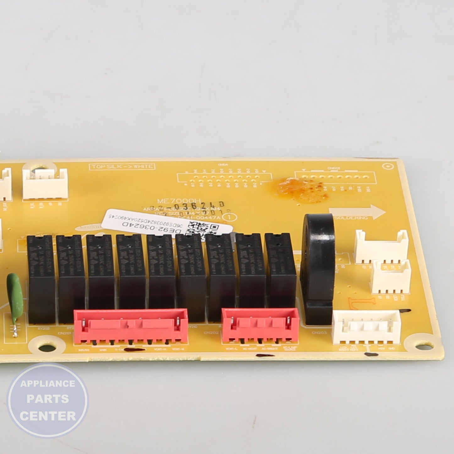 ASSY PCB MAIN DE92-03624D - Side view with specific measurements and specs