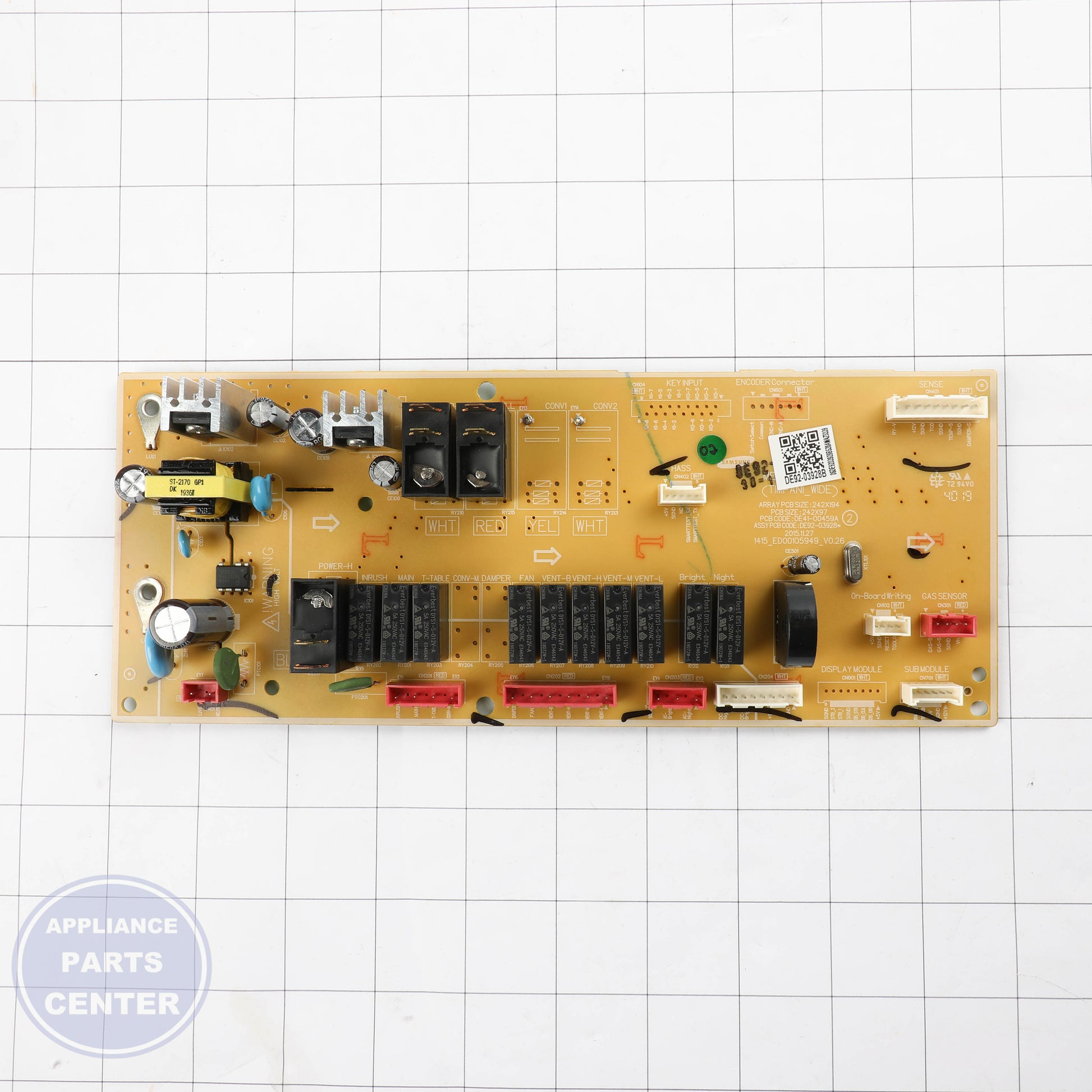ASSY PCB EEPROM;2-US,DE92-03928B,NON,ME7 - Side view with specific measurements