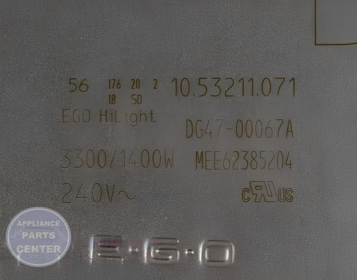 Samsung Radiant Surface Element DG47-00067A - Main view showing even heating for Samsung models
