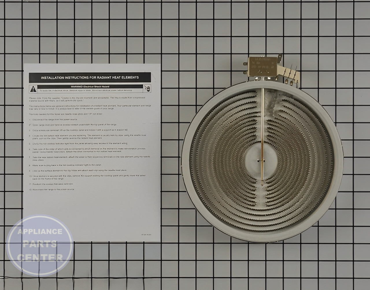 Radiant Surface Element DG47-00067A - Side view with 6-inch diameter specs