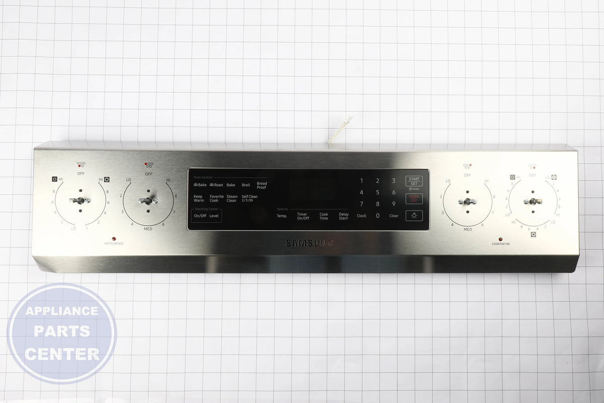 Samsung ASSY CONTROL PANEL DG94-02375A - Installation in NE59N6630SS showing mounting points