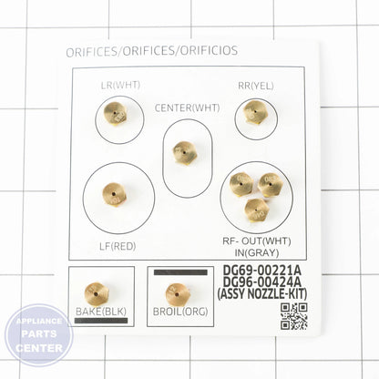 Samsung ASSY NOZZLE KIT DG96-00424A - Installation in NX58K9850SS showing key mounting points