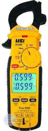 Wireless Dual Display Clamp Meter DL599 - Main view showing backlit display for voltage measurement
