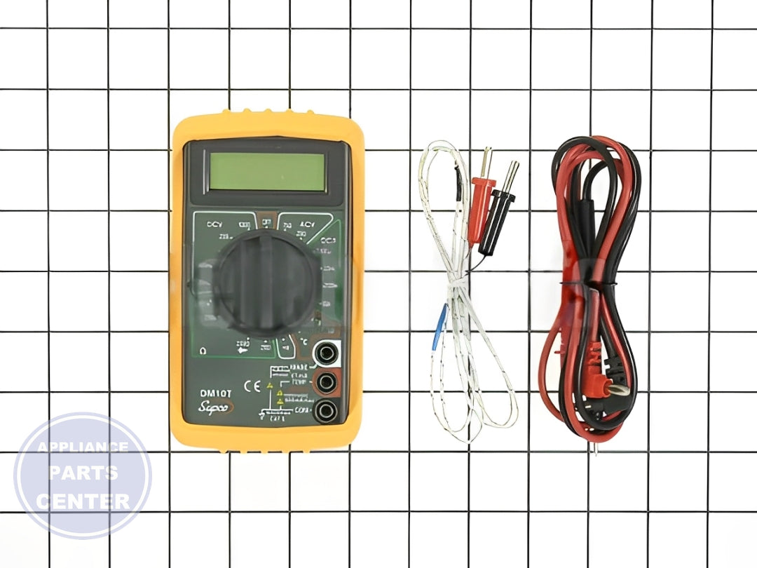 SUPCO DM10T Economy Digital Multimeter - Main view showing temperature reading feature for various models