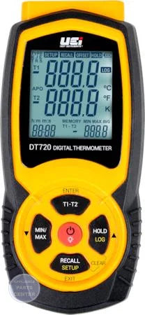 Dual Input Digital Thermometer DT720 - Main view showing dual thermocouples for professional readings