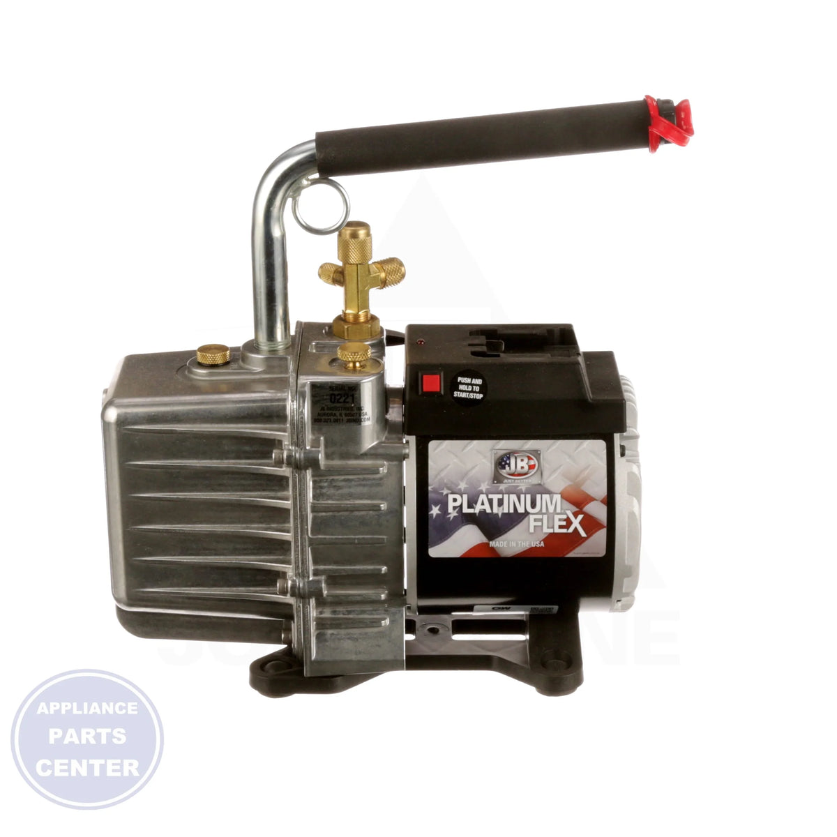 Platinum Flex AC/Battery Vacuum Pump DV-142-FLEX - Detailed view of 1/2" NPT exhaust handle