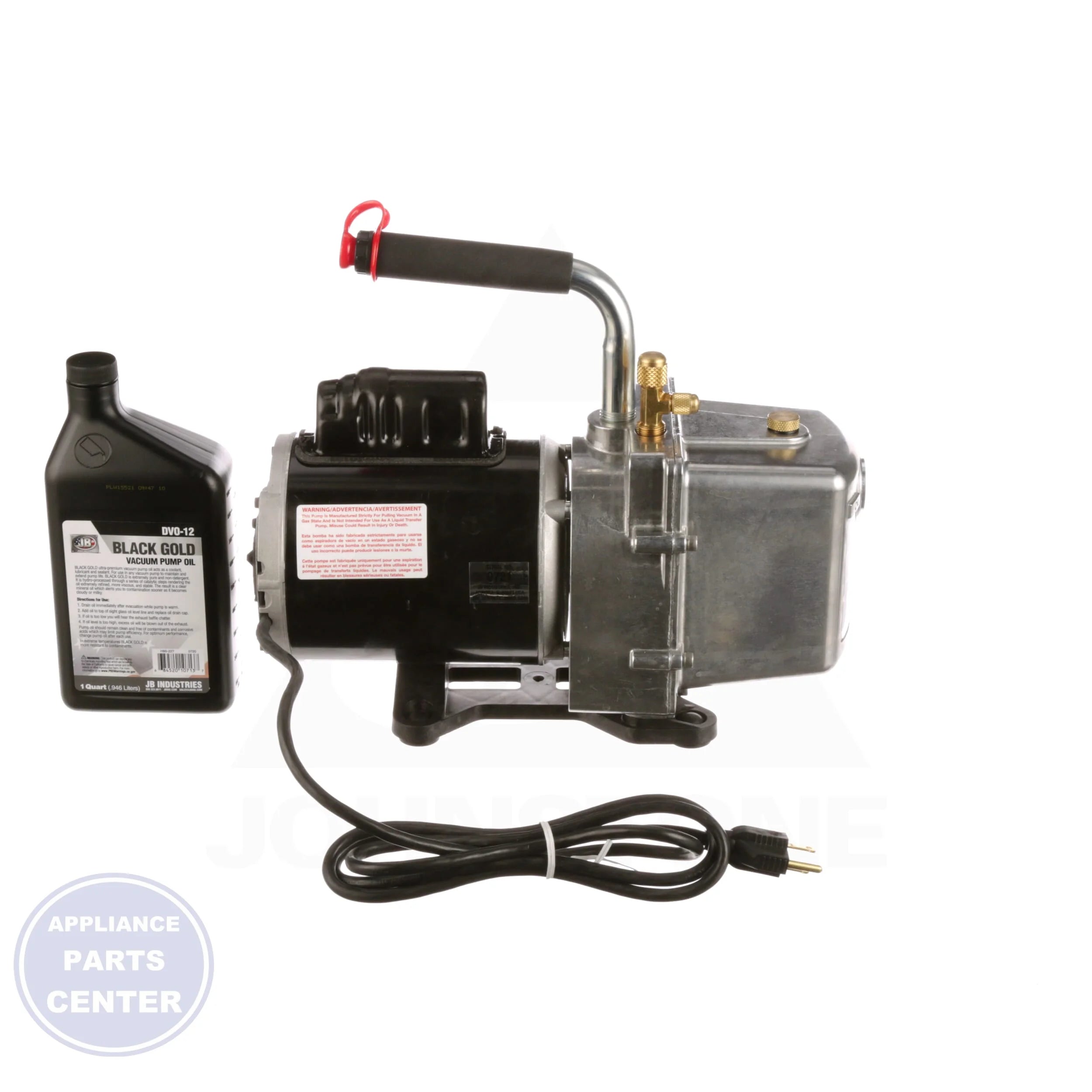 6 CFM Eliminator Vacuum Pump DV-6E - Side view with 17-5/8" x 14" x 9-1/8" dimensions