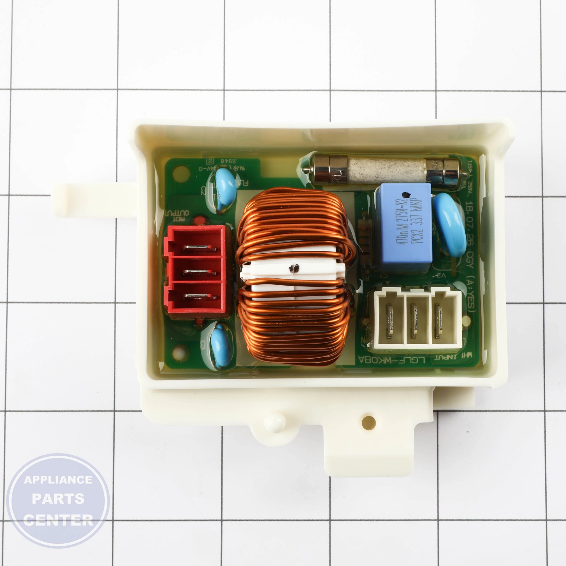 L-G FILTER ASSEMBLY EAM63891333 - Installation in L-G Dryer showing key mounting points