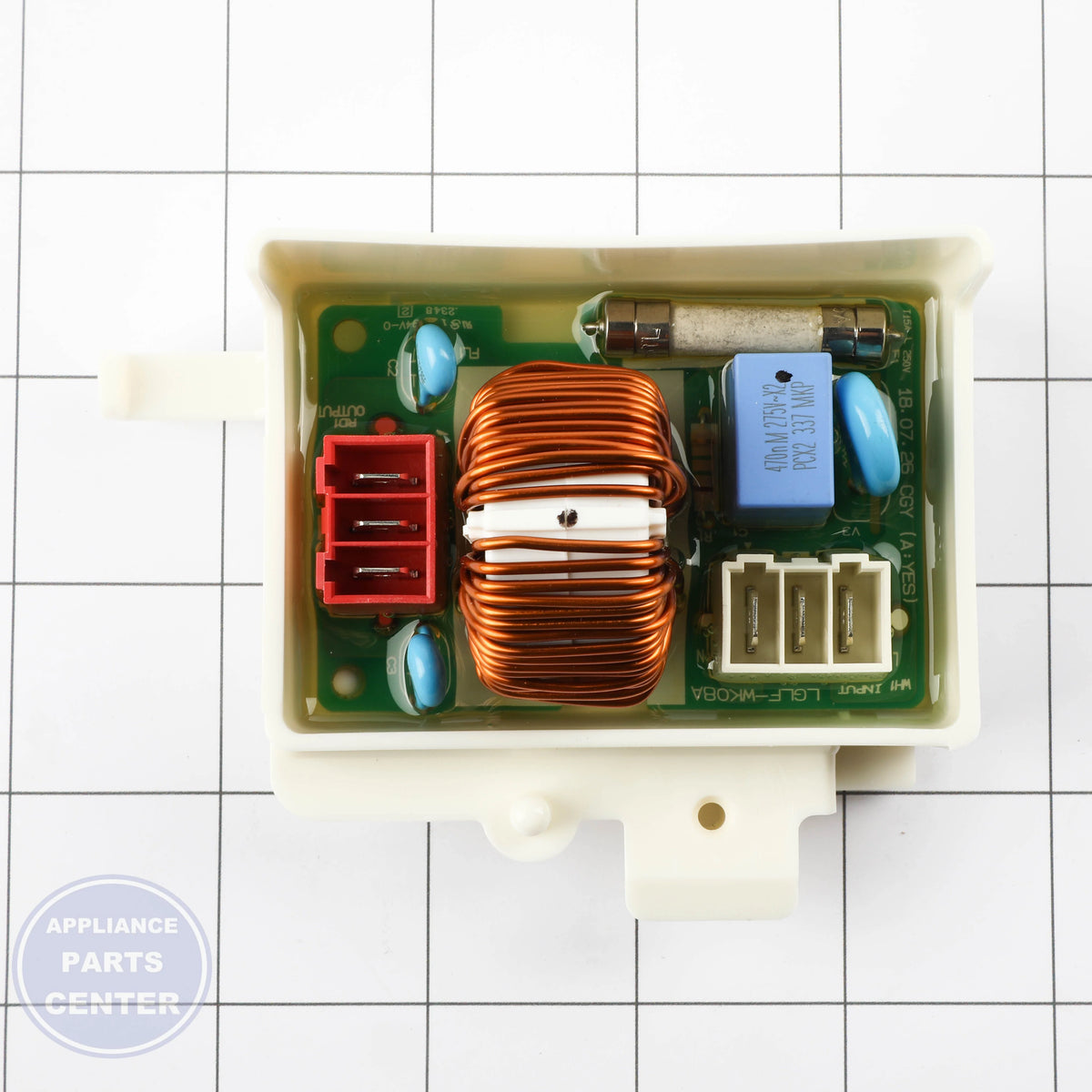 L-G FILTER ASSEMBLY EAM63891333 - Installation in L-G Dryer showing key mounting points