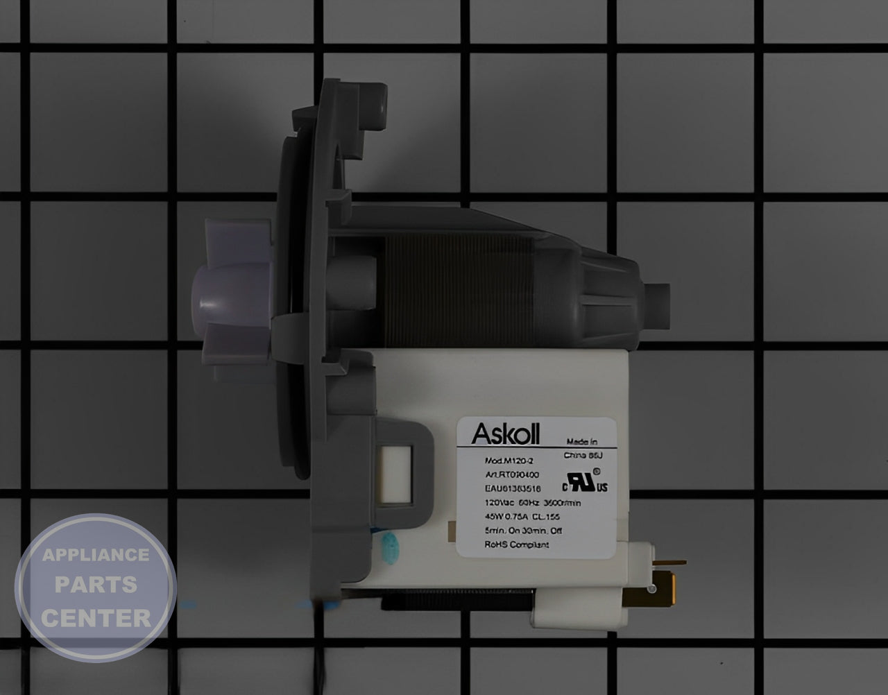 LG WASHER/DISHWASHER AC PUMP MOTOR ASSEMBLY EAU61383518 - Main view showing efficient water pumping for LG models