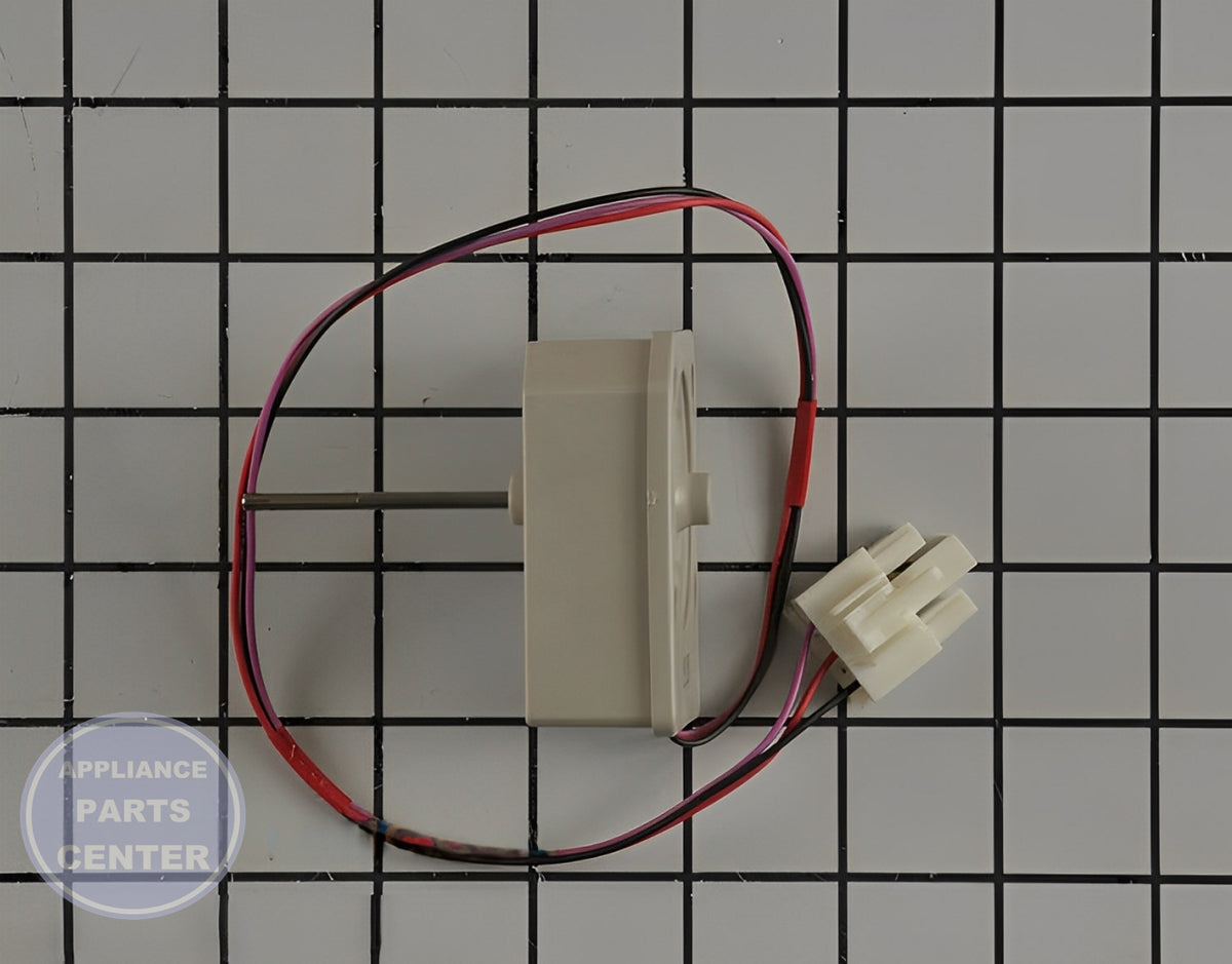 LG REFRIGERATOR DC MOTOR ASSEMBLY EVAPORATOR FAN - Side view with precise measurements