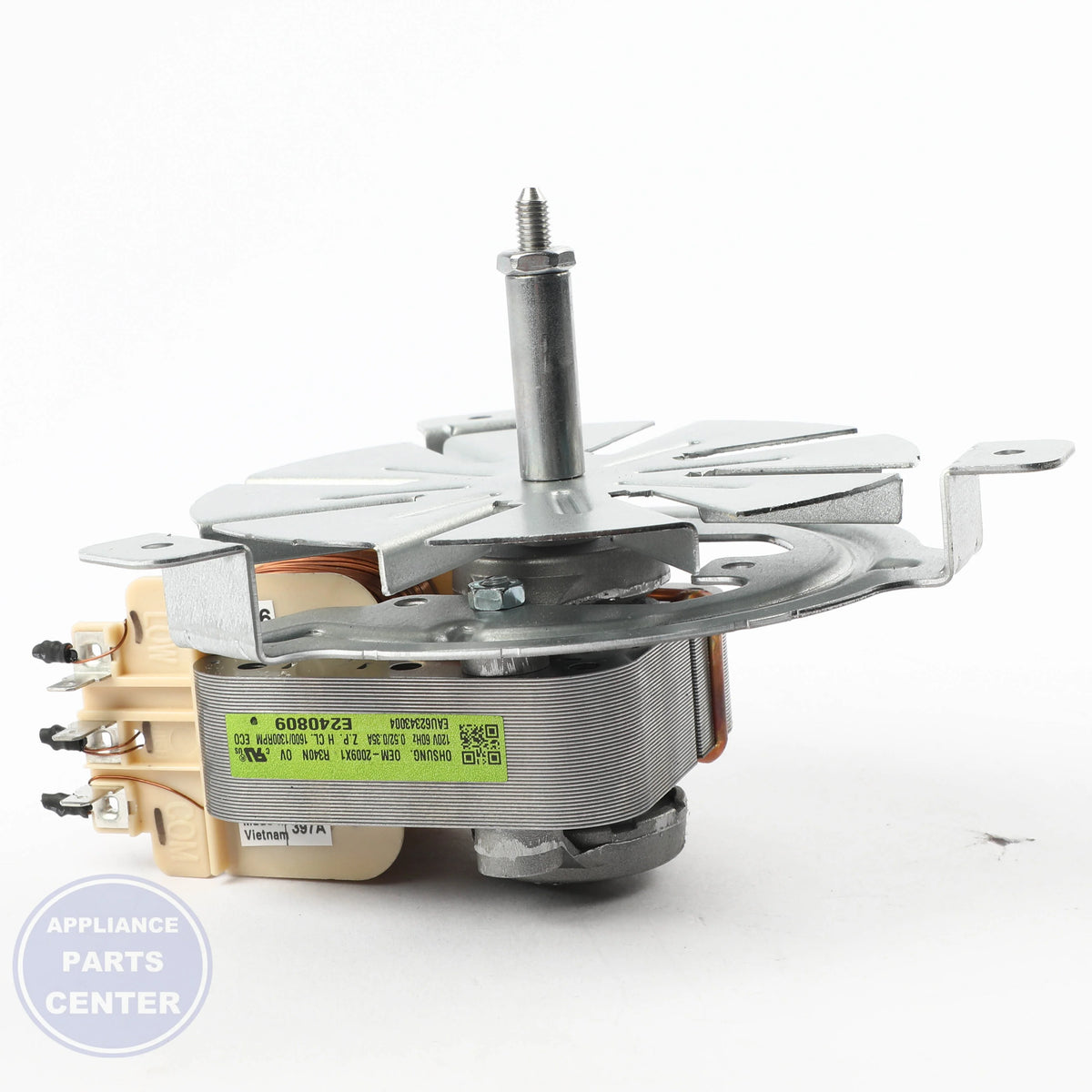 L-G MOTOR ASSEMBLY,AC,FAN EAU63303803 - Installation in L-G Range/Stove/Oven showing key mounting points