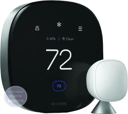 ecobee Smart Thermostat Premium EB-STATE6P-01 - Main view showing built-in indoor monitor for advanced control