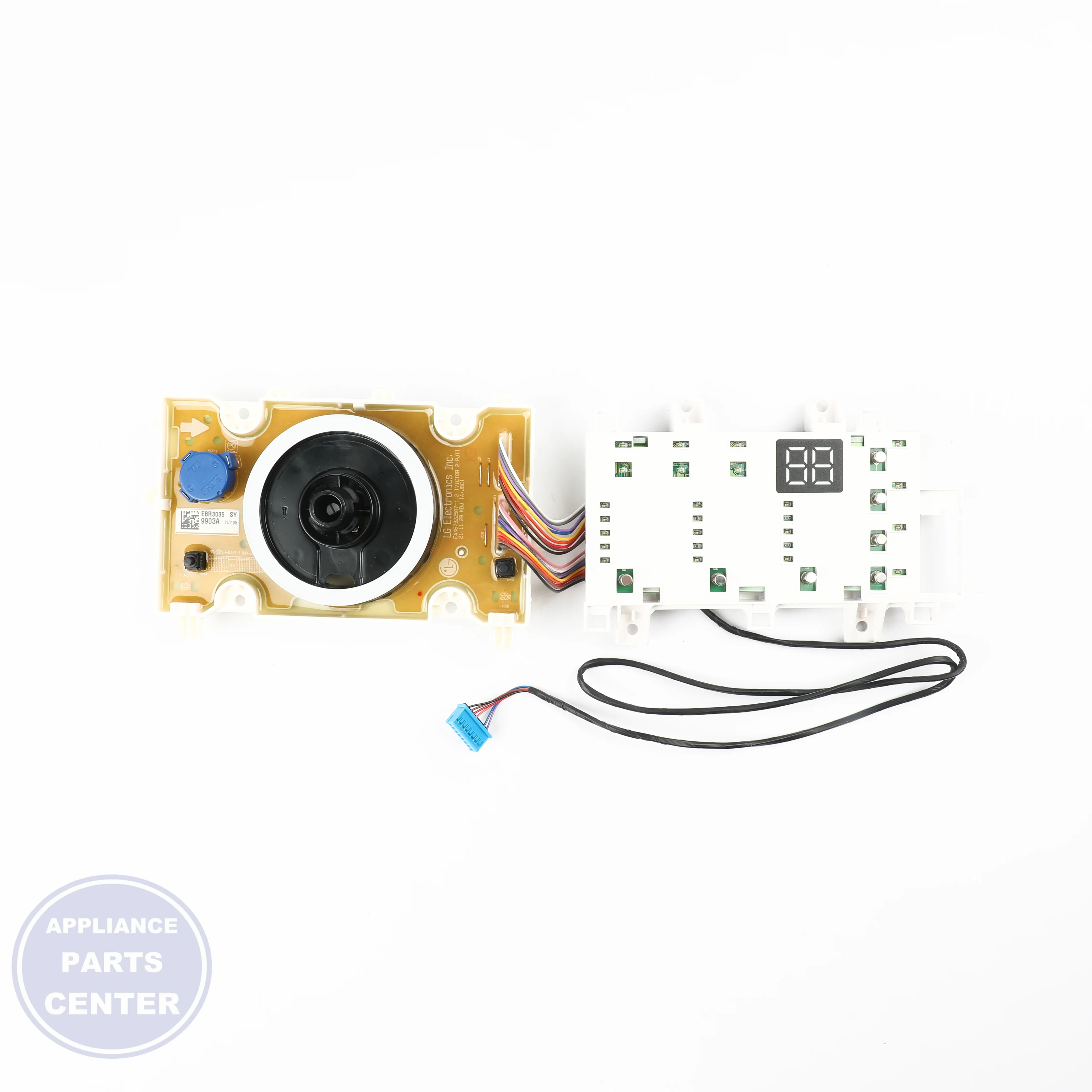 PCB ASSEMBLY,DISPLAY EBR30359903 - Side view with precise measurements