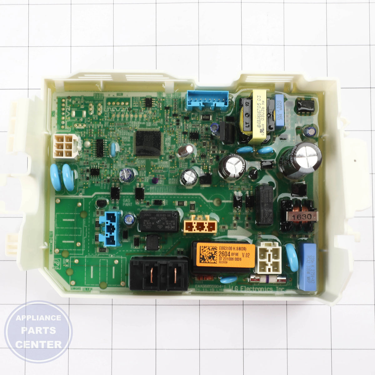 L-G PCB ASSEMBLY,MAIN EBR31002604 - Installation in L-G Dryer showing mounting points