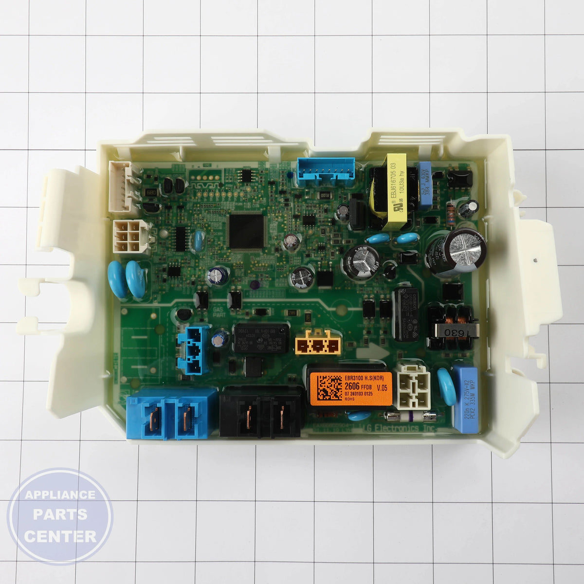 PCB ASSEMBLY,MAIN EBR31002606 - Side view with precise specifications
