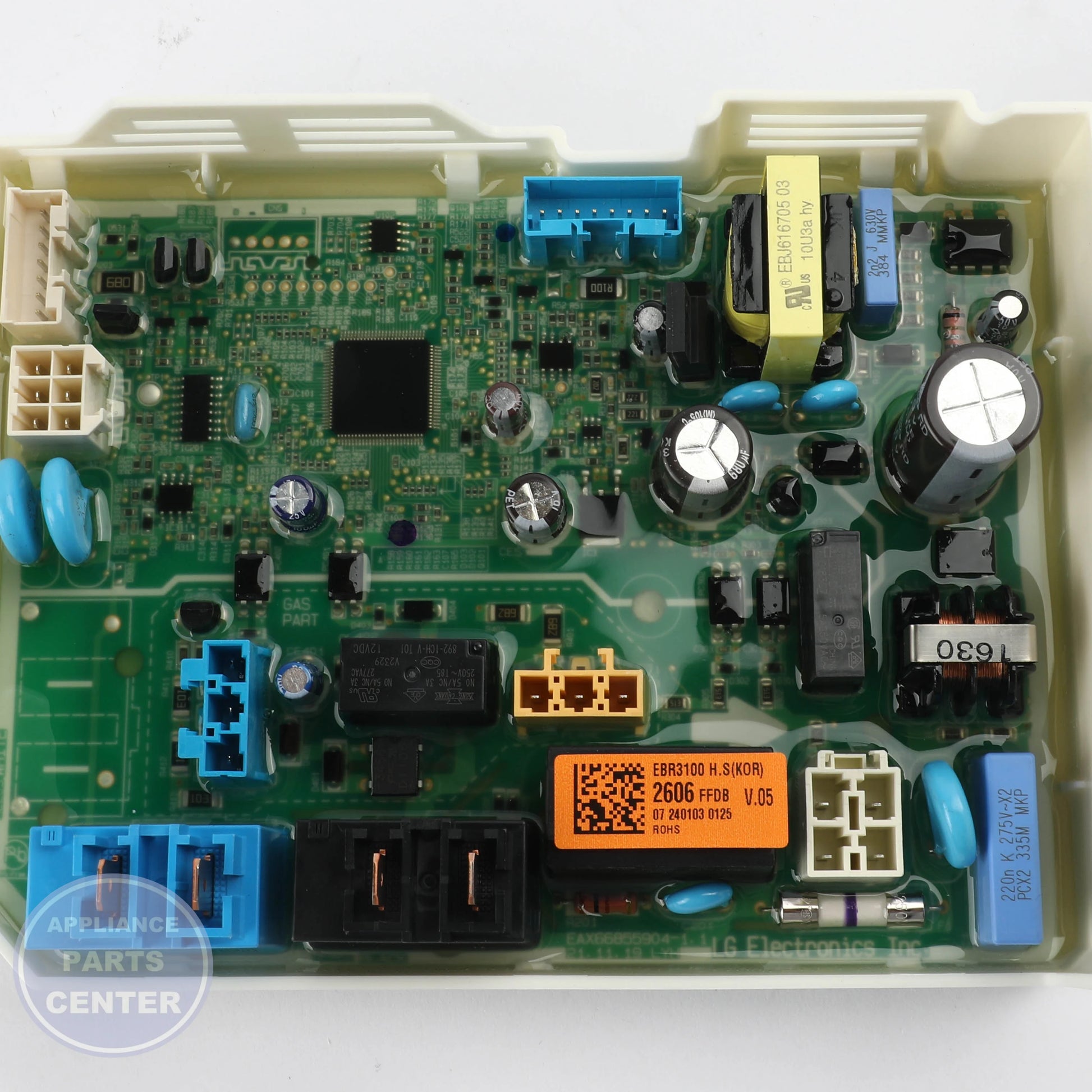 L-G PCB ASSEMBLY,MAIN EBR31002606 - Installation in L-G Dryer showing mounting points