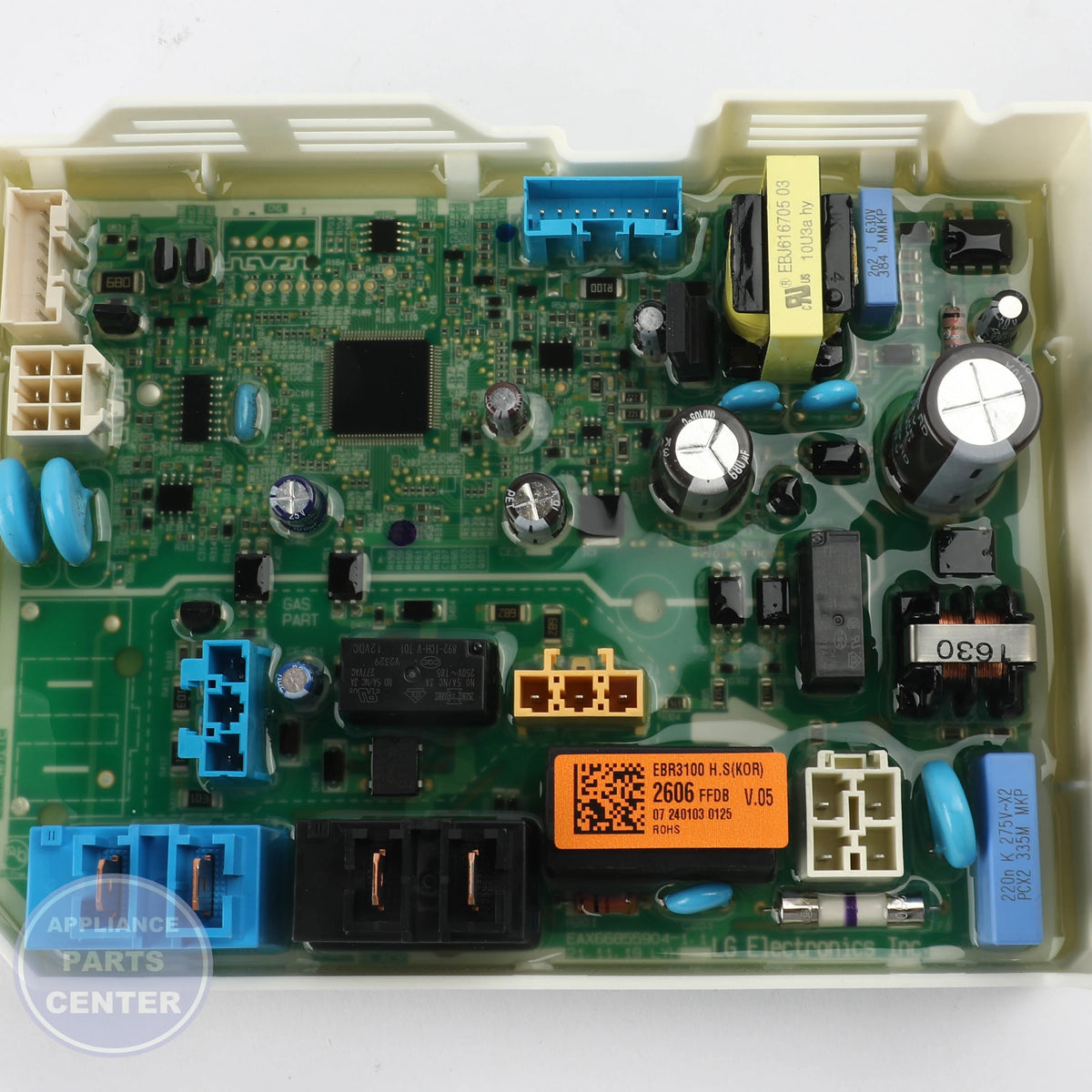 L-G PCB ASSEMBLY,MAIN EBR31002606 - Installation in L-G Dryer showing mounting points