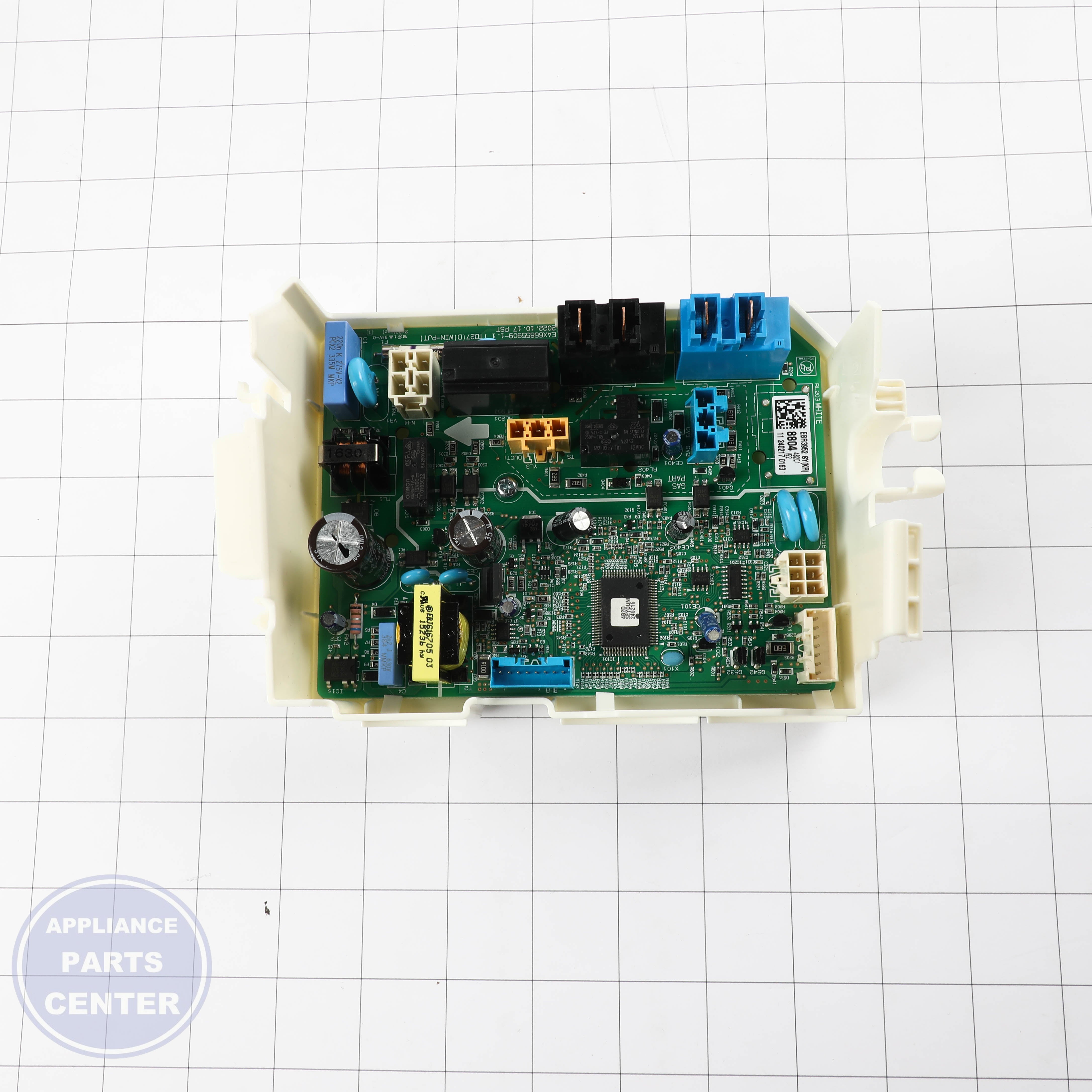 PCB ASSEMBLY,MAIN EBR39528804 - Side view with precise measurements