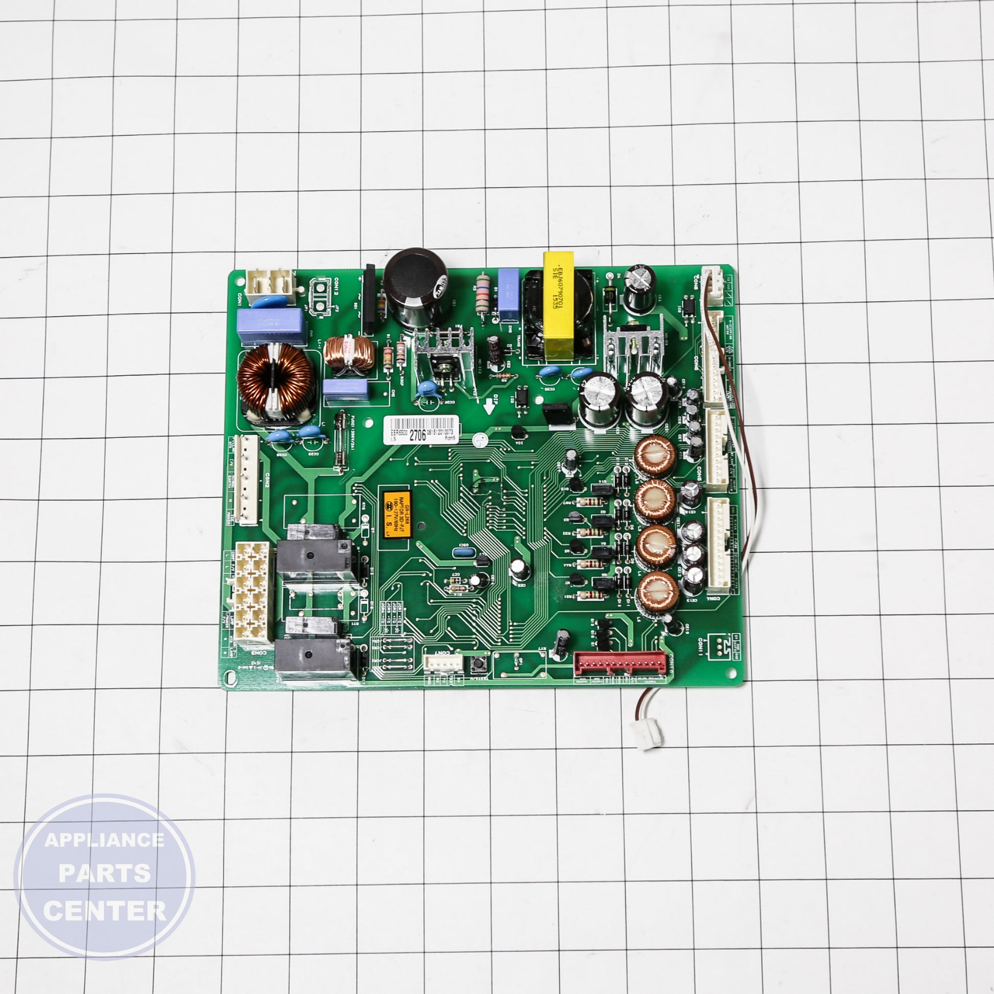 PCB ASSEMBLY,MAIN EBR65002706 - Side view with specific measurements
