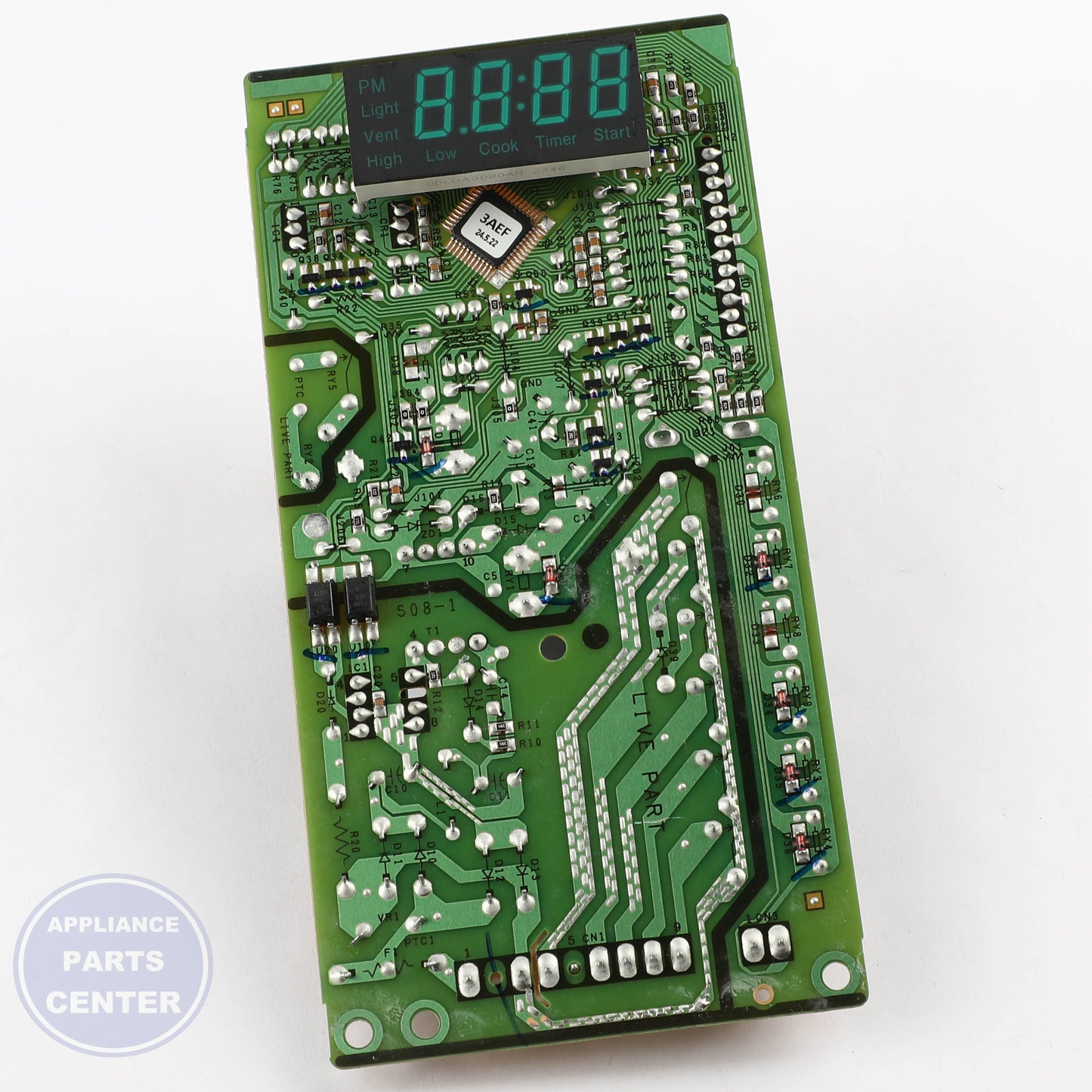 PCB ASSEMBLY,MAIN EBR67471709 - Side view with precise measurements