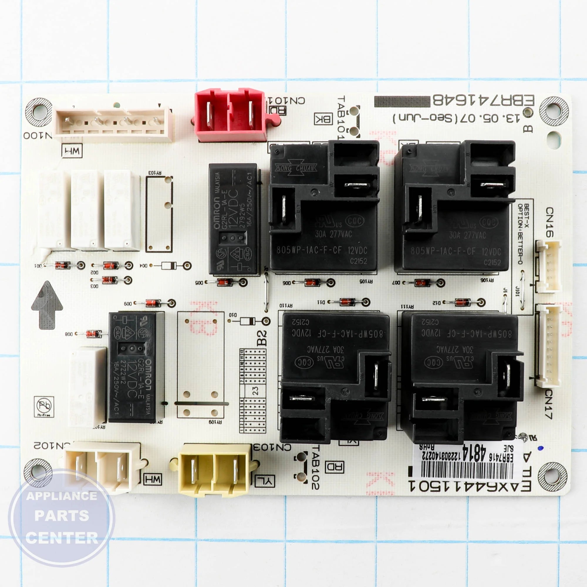 LG PCB ASSEMBLY MAIN EBR74164814 - Installation in specific model showing key mounting points