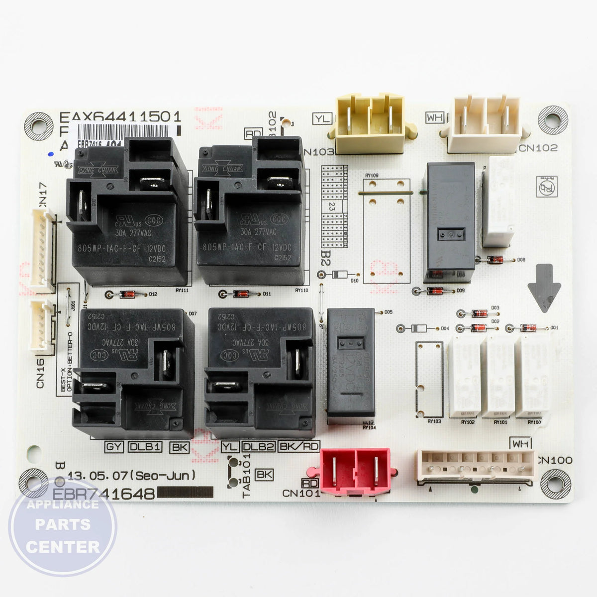 LG PCB ASSEMBLY MAIN EBR74164814 - Installation in specific model showing key mounting points