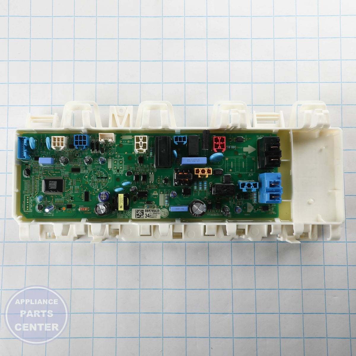 PCB Assembly,Main EBR76542934 - Side view with precise measurements